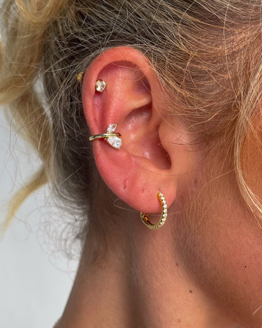 MARQUISE DIAMOND CUFF EARRINGS GOLD - STUDIO JO STORE